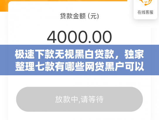 极速下款无视黑白贷款，独家整理七款有哪些网贷黑户可以下款
