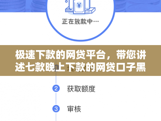 极速下款的网贷平台，带您讲述七款晚上下款的网贷口子黑户