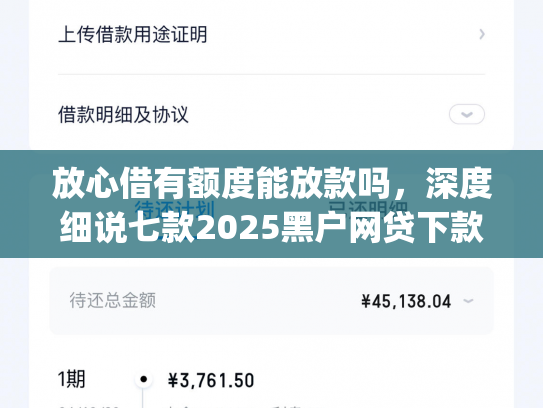 放心借有额度能放款吗，深度细说七款2025黑户网贷下款口子app