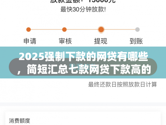 2025强制下款的网贷有哪些，简短汇总七款网贷下款高的口子