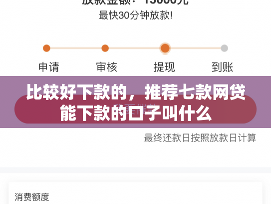 比较好下款的，推荐七款网贷能下款的口子叫什么