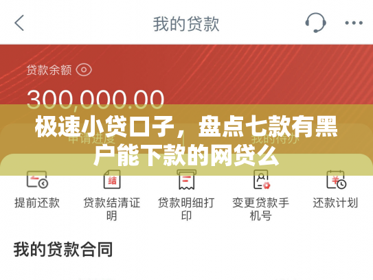 极速小贷口子，盘点七款有黑户能下款的网贷么