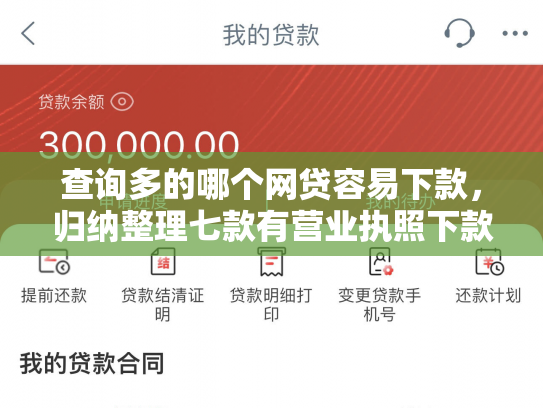 查询多的哪个网贷容易下款，归纳整理七款有营业执照下款的网贷口子