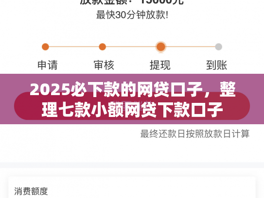 2025必下款的网贷口子，整理七款小额网贷下款口子