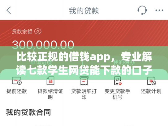 比较正规的借钱app，专业解读七款学生网贷能下款的口子