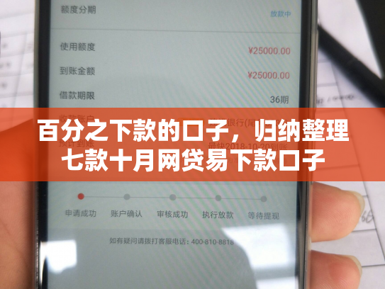 百分之下款的口子，归纳整理七款十月网贷易下款口子