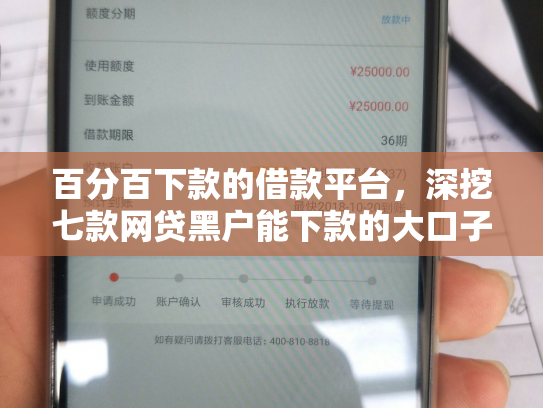 百分百下款的借款平台，深挖七款网贷黑户能下款的大口子