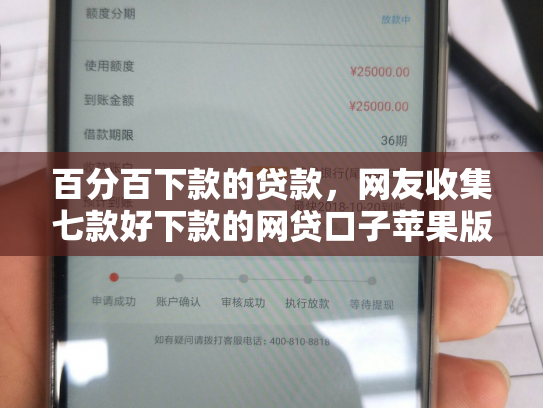 百分百下款的贷款，网友收集七款好下款的网贷口子苹果版