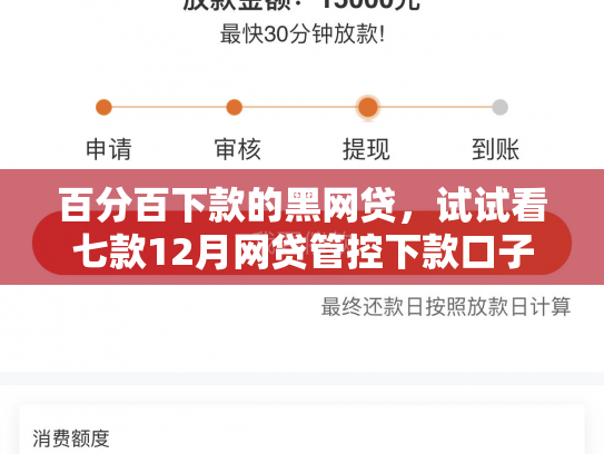 百分百下款的黑网贷，试试看七款12月网贷管控下款口子