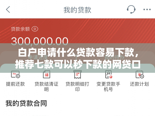 白户申请什么贷款容易下款，推荐七款可以秒下款的网贷口子