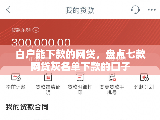 白户能下款的网贷，盘点七款网贷灰名单下款的口子