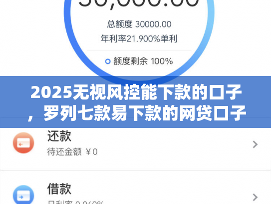 2025无视风控能下款的口子，罗列七款易下款的网贷口子下载