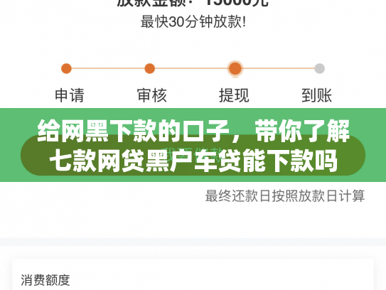 给网黑下款的口子，带你了解七款网贷黑户车贷能下款吗