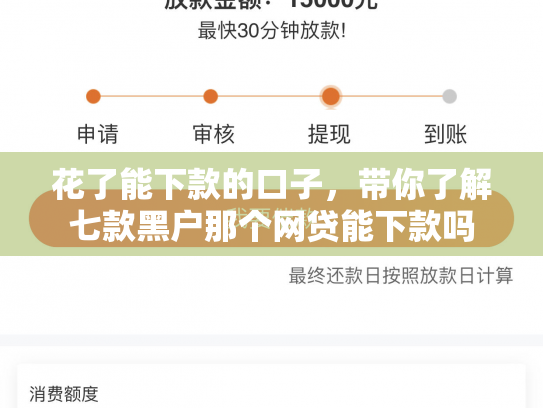 花了能下款的口子，带你了解七款黑户那个网贷能下款吗