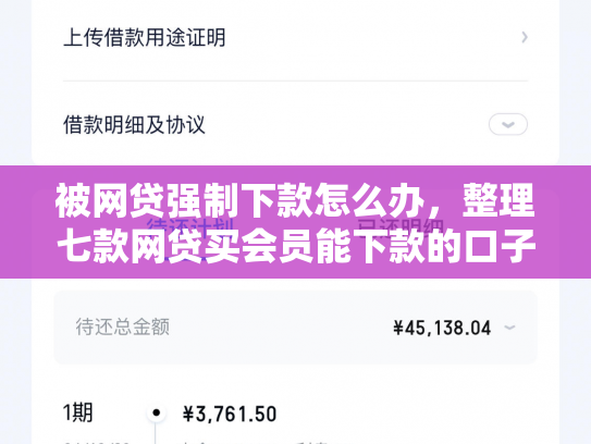 被网贷强制下款怎么办，整理七款网贷买会员能下款的口子