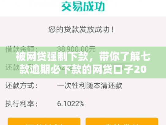 被网贷强制下款，带你了解七款逾期必下款的网贷口子2025