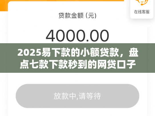 2025易下款的小额贷款，盘点七款下款秒到的网贷口子
