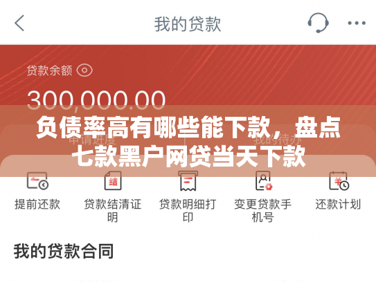 负债率高有哪些能下款，盘点七款黑户网贷当天下款