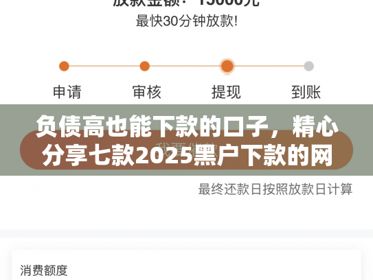 负债高也能下款的口子，精心分享七款2025黑户下款的网贷