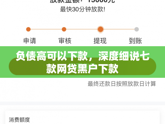 负债高可以下款，深度细说七款网贷黑户下款