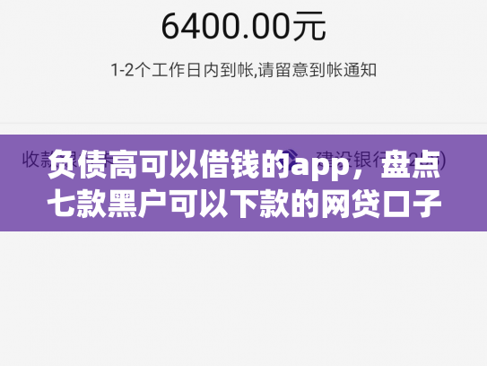 负债高可以借钱的app，盘点七款黑户可以下款的网贷口子