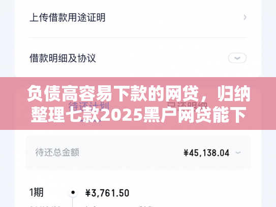 负债高容易下款的网贷，归纳整理七款2025黑户网贷能下款的网贷