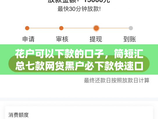 花户可以下款的口子，简短汇总七款网贷黑户必下款快速口子