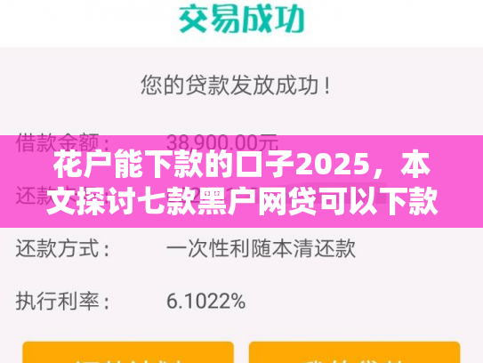 花户能下款的口子2025，本文探讨七款黑户网贷可以下款吗