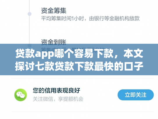贷款app哪个容易下款，本文探讨七款贷款下款最快的口子