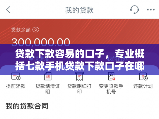 贷款下款容易的口子，专业概括七款手机贷款下款口子在哪查