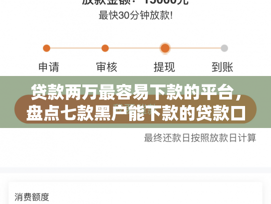 贷款两万最容易下款的平台，盘点七款黑户能下款的贷款口子