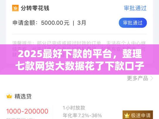 2025最好下款的平台，整理七款网贷大数据花了下款口子