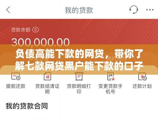 负债高能下款的网贷，带你了解七款网贷黑户能下款的口子