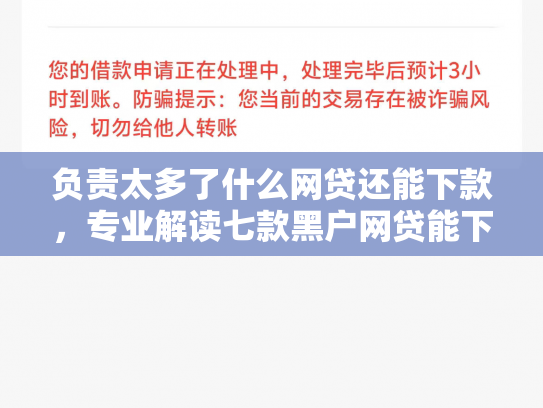 负责太多了什么网贷还能下款，专业解读七款黑户网贷能下款的口子