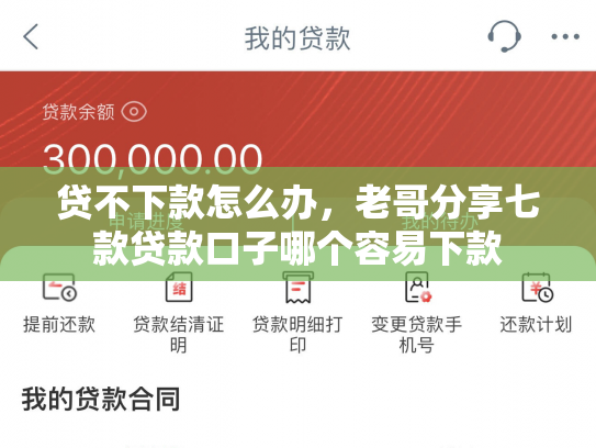 贷不下款怎么办，老哥分享七款贷款口子哪个容易下款