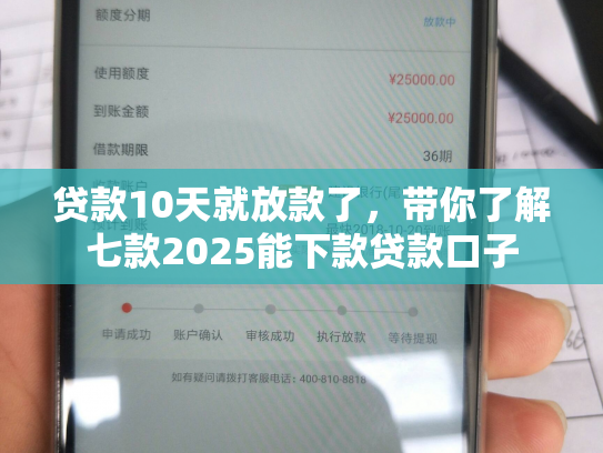 贷款10天就放款了，带你了解七款2025能下款贷款口子