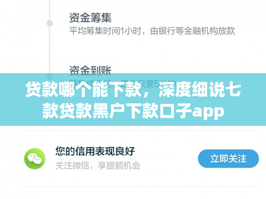 贷款哪个能下款，深度细说七款贷款黑户下款口子app