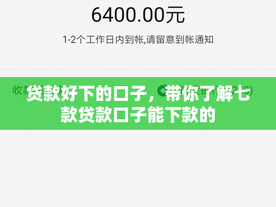 贷款好下的口子，带你了解七款贷款口子能下款的