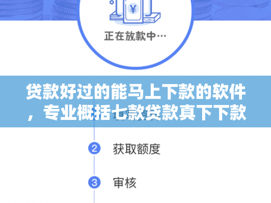 贷款好过的能马上下款的软件，专业概括七款贷款真下下款口子