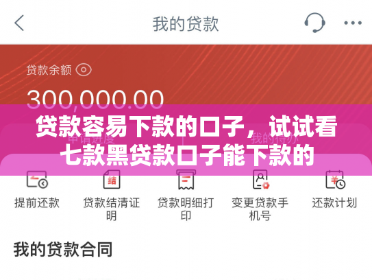 贷款容易下款的口子，试试看七款黑贷款口子能下款的
