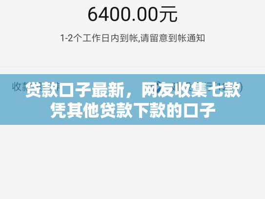 贷款口子最新，网友收集七款凭其他贷款下款的口子