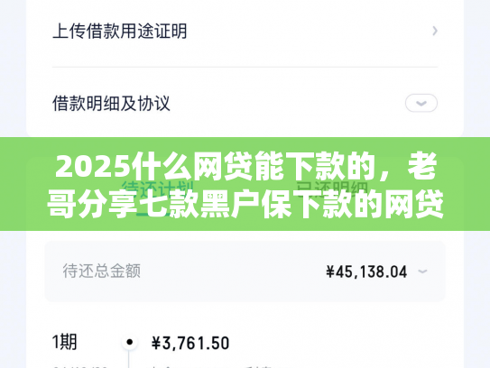 2025什么网贷能下款的，老哥分享七款黑户保下款的网贷口子