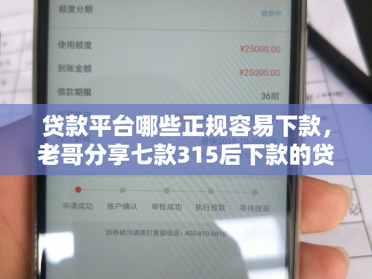贷款平台哪些正规容易下款，老哥分享七款315后下款的贷款口子