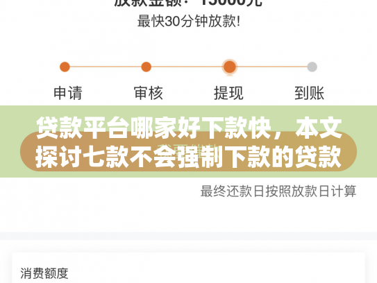 贷款平台哪家好下款快，本文探讨七款不会强制下款的贷款口子