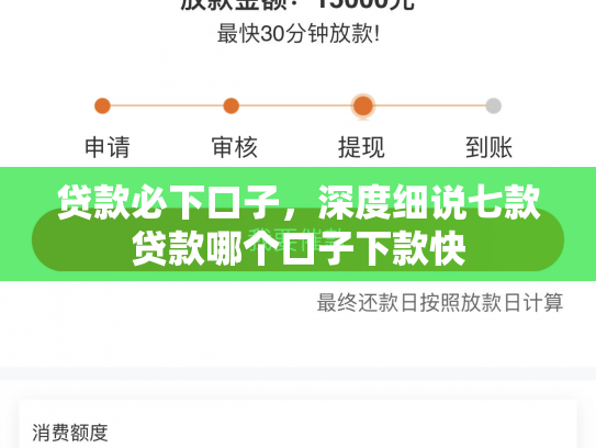 贷款必下口子，深度细说七款贷款哪个口子下款快