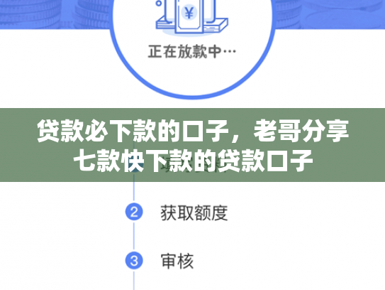 贷款必下款的口子，老哥分享七款快下款的贷款口子