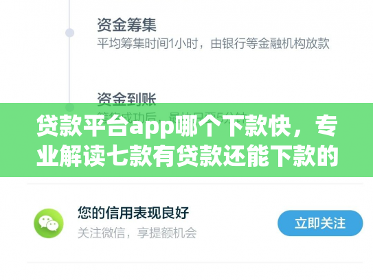 贷款平台app哪个下款快，专业解读七款有贷款还能下款的口子