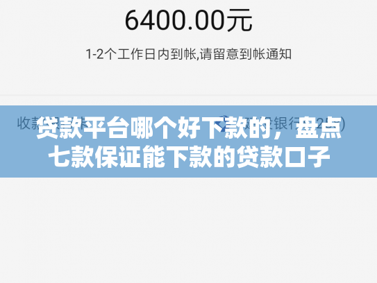 贷款平台哪个好下款的，盘点七款保证能下款的贷款口子