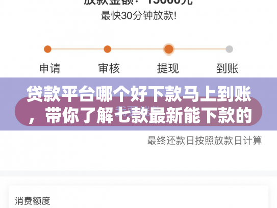 贷款平台哪个好下款马上到账，带你了解七款最新能下款的贷款口子