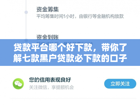 贷款平台哪个好下款，带你了解七款黑户贷款必下款的口子